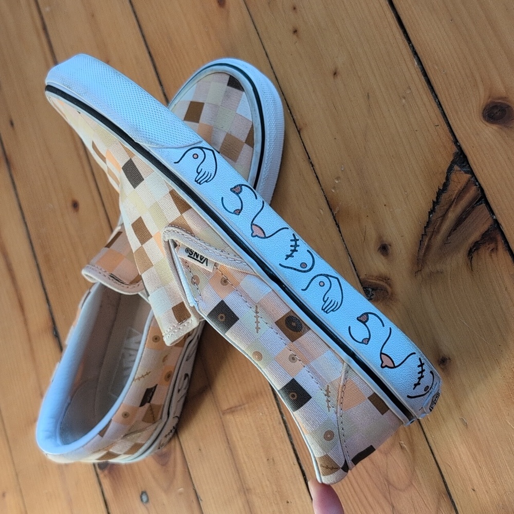 Tan Checker Vans (Breast Cancer Awareness) - Picture 2 of 3